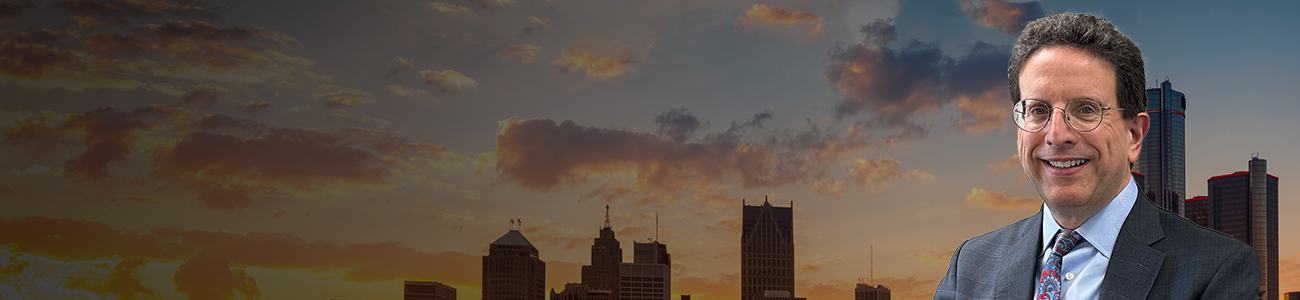 Attorney Michael I. Sherman, Esq. with a city skyline in the background